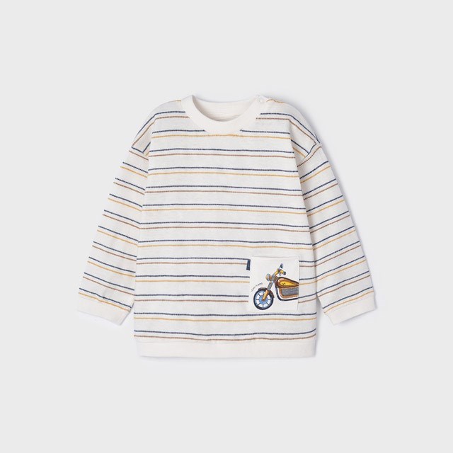 Mayoral Kışlık Erkek Bebek Uzun Kol T-shirt Krem
