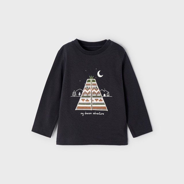 Mayoral Kışlık Erkek Bebek Uzun Kol T-shirt Siyah