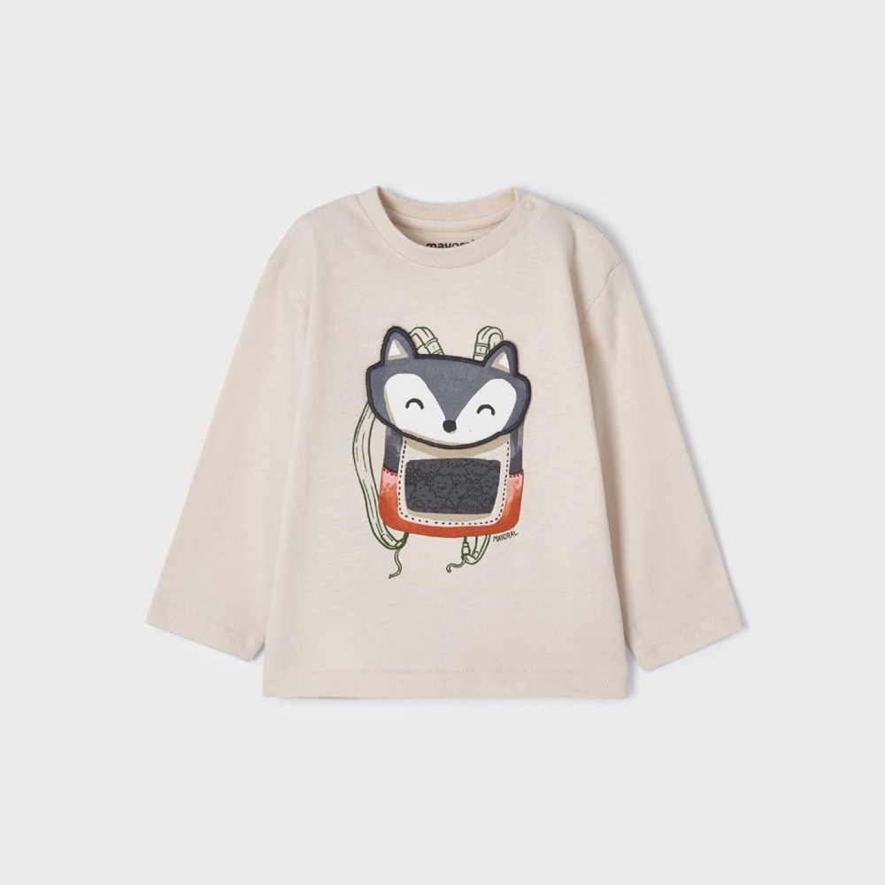 Mayoral Kışlık Erkek Bebek Uzun Kol T-shirt Krem