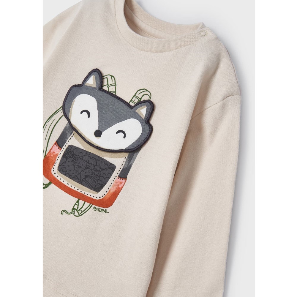 Mayoral Kışlık Erkek Bebek Uzun Kol T-shirt Krem