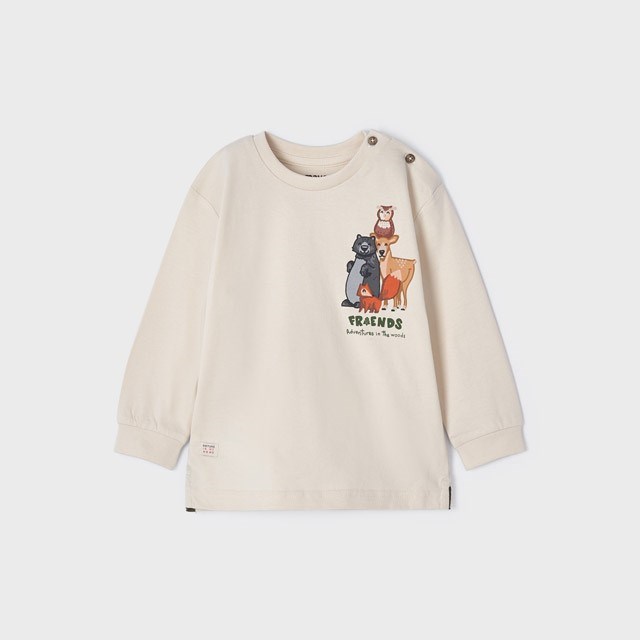 Mayoral Kışlık Erkek Bebek Uzun Kol T-shirt Krem