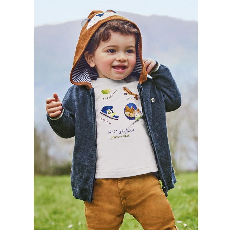 Mayoral Kışlık Erkek Bebek Uzun Kol T-shirt Beyaz