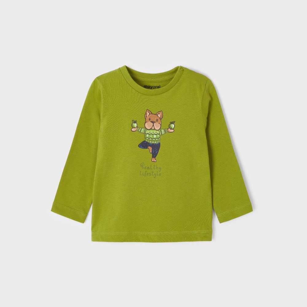 Mayoral Kışlık Erkek Bebek Uzun Kol T-shirt 2'li Set Yeşil