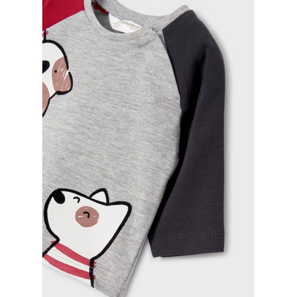 Mayoral Kışlık Erkek Bebek Uzun Kol S-shirt 2'li Set Kırmızı