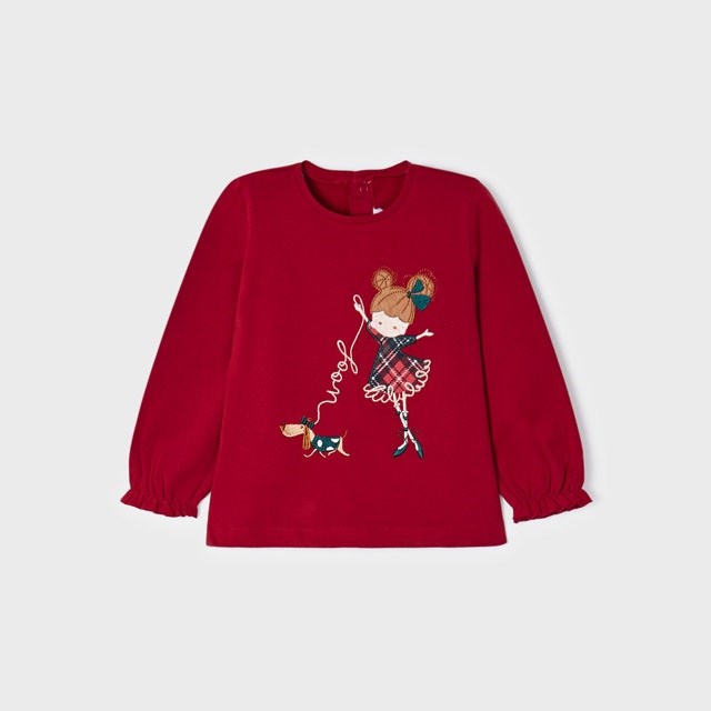 Mayoral Kışlık Kız Bebek Uzun Kol T-shirt Kırmızı