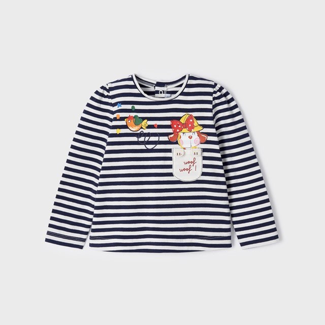 Mayoral Kışlık Kız Bebek Uzun Kol T-shirt Mavi