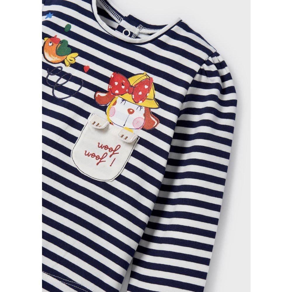 Mayoral Kışlık Kız Bebek Uzun Kol T-shirt Mavi