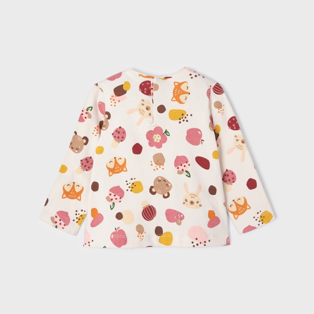Mayoral Kışlık Kız Bebek Uzun Kol T-shirt 2'li Set Pembe