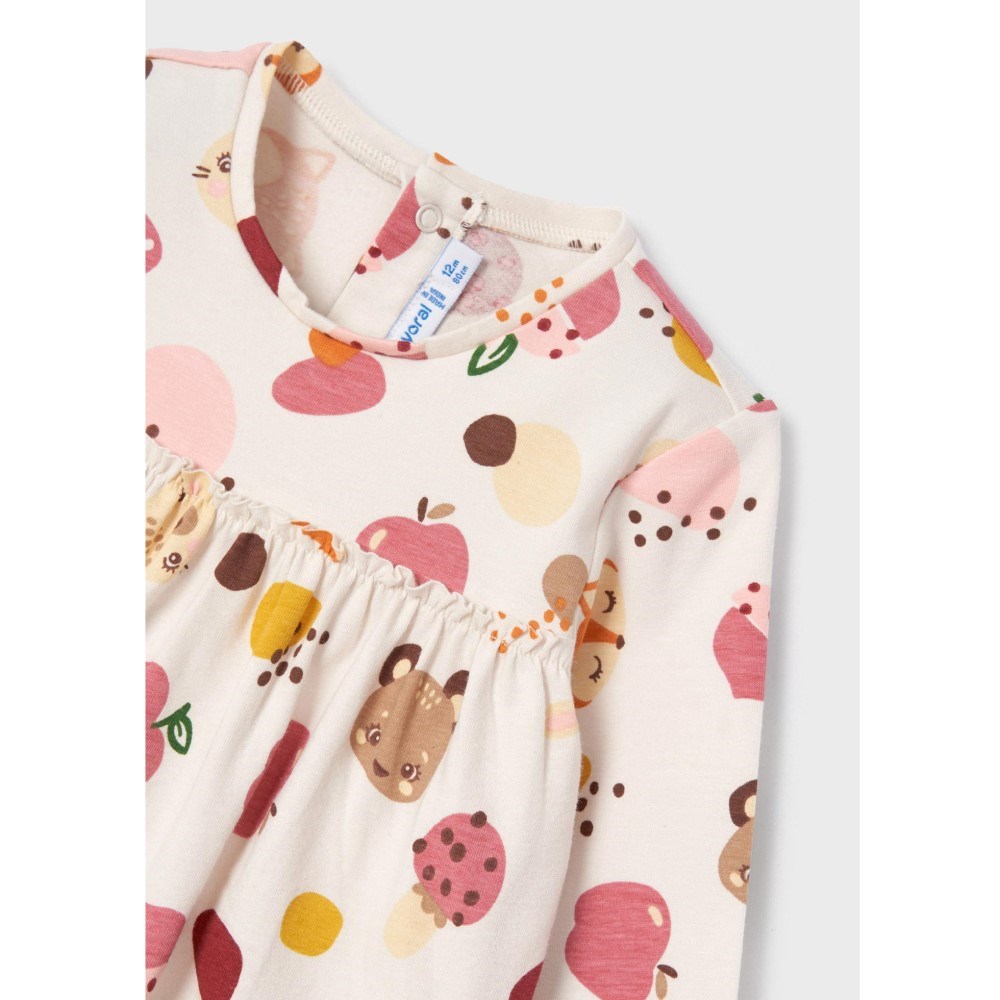 Mayoral Kışlık Kız Bebek Uzun Kol T-shirt 2'li Set Pembe
