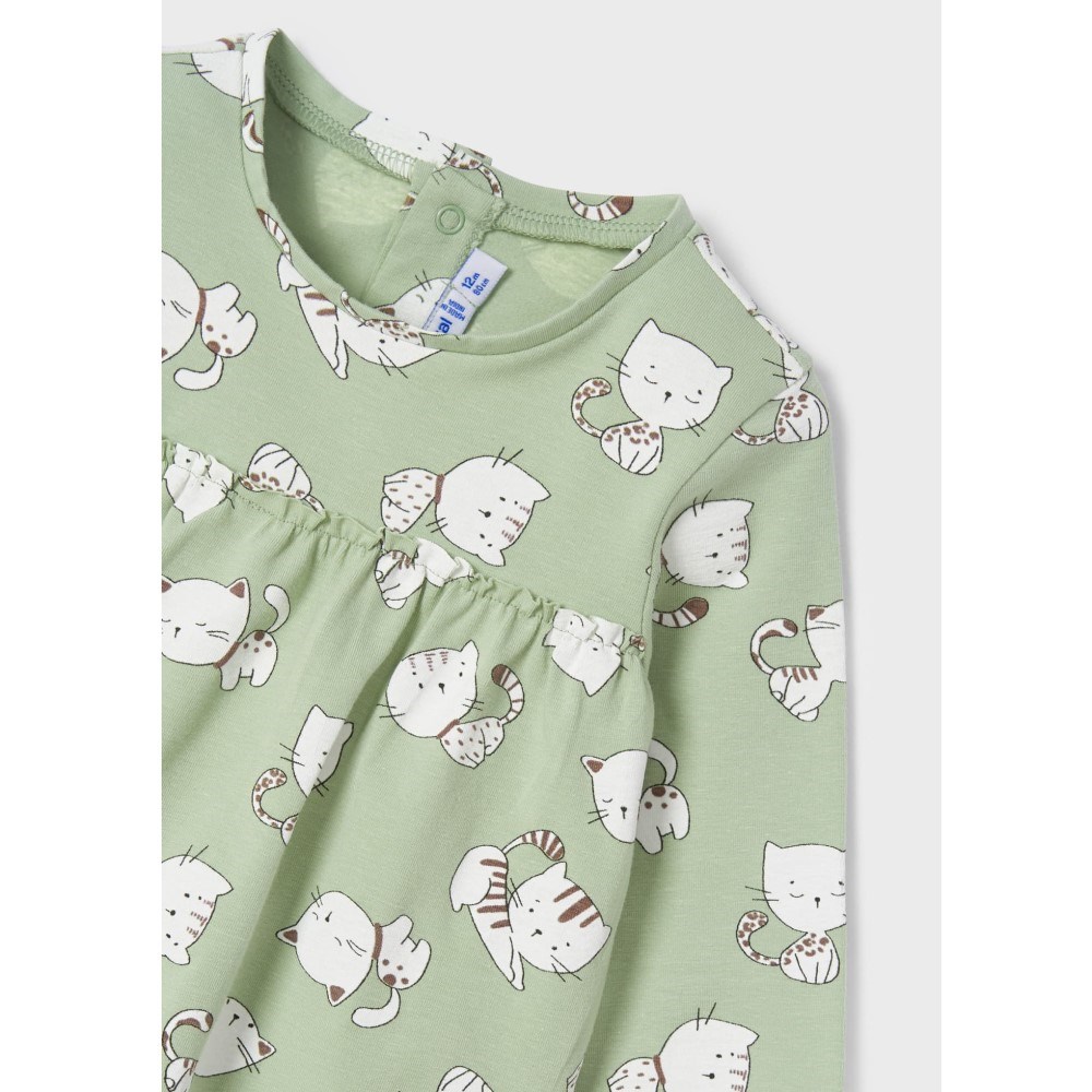 Mayoral Kışlık Kız Bebek Uzun Kol T-shirt 2'li Set Yeşil
