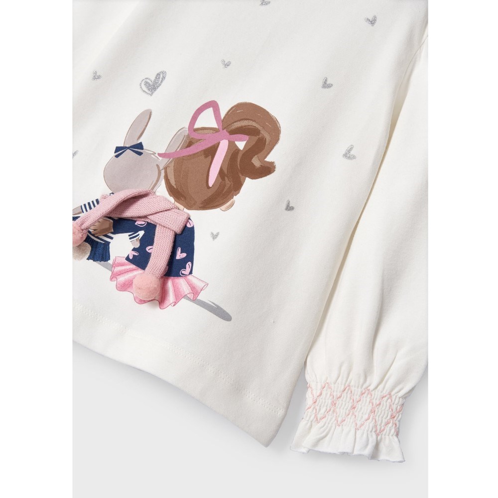 Mayoral Kışlık Kız Bebek Uzun Kol T-shirt Krem