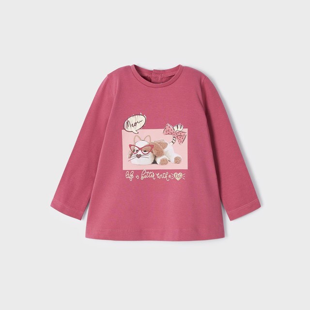 Mayoral Kışlık Kız Bebek Uzun Kol T-shirt Pembe