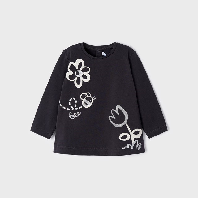 Mayoral Kışlık Kız Bebek Uzun Kol T-shirt Gri