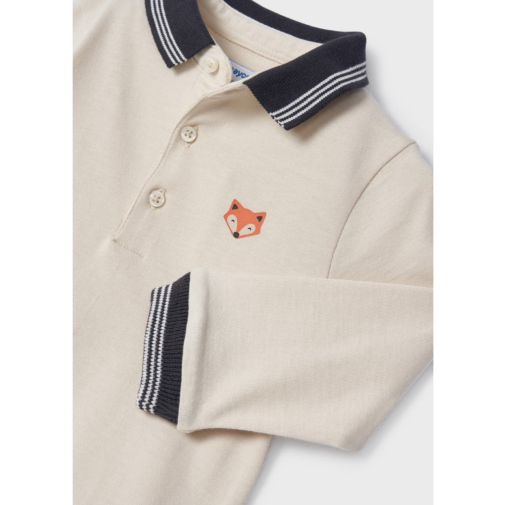Mayoral Kışlık Erkek Bebek Uzun Kol Polo T-shirt Krem