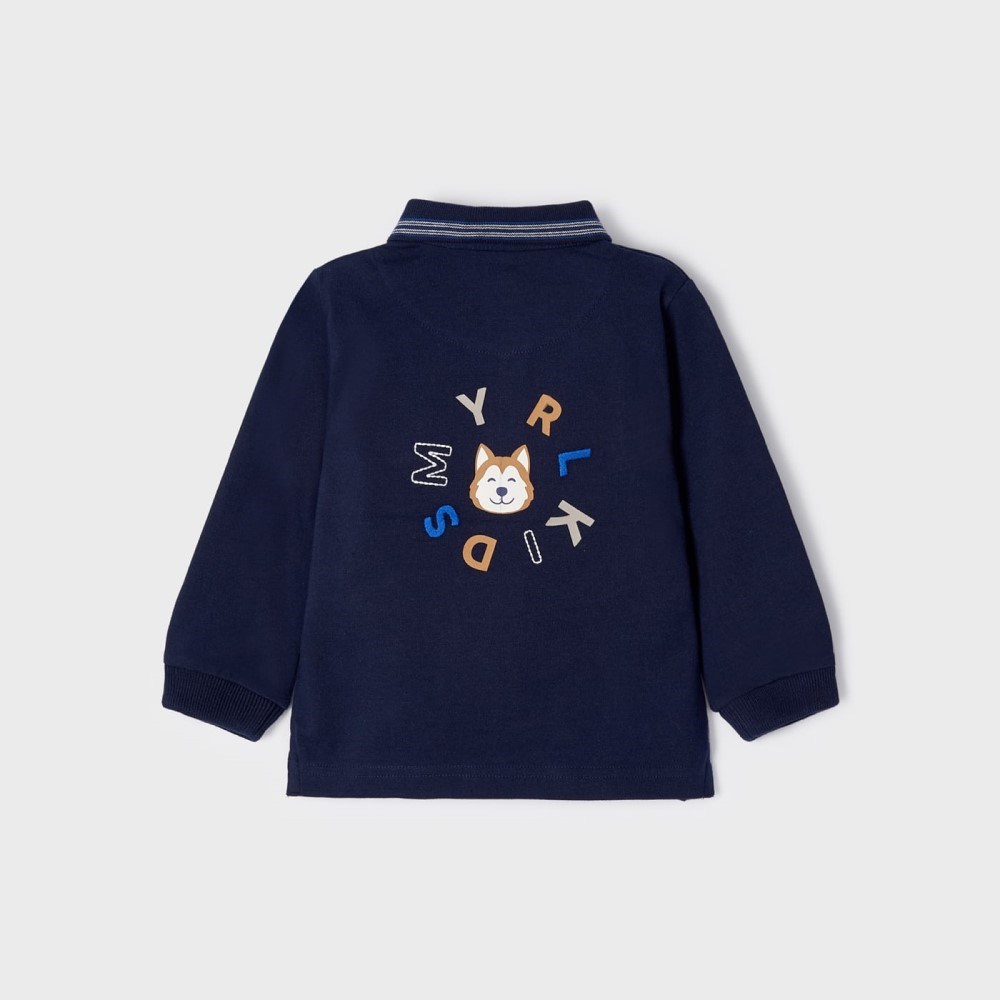 Mayoral Kışlık Erkek Bebek Uzun Kol Polo T-shirt Koyu Mavi