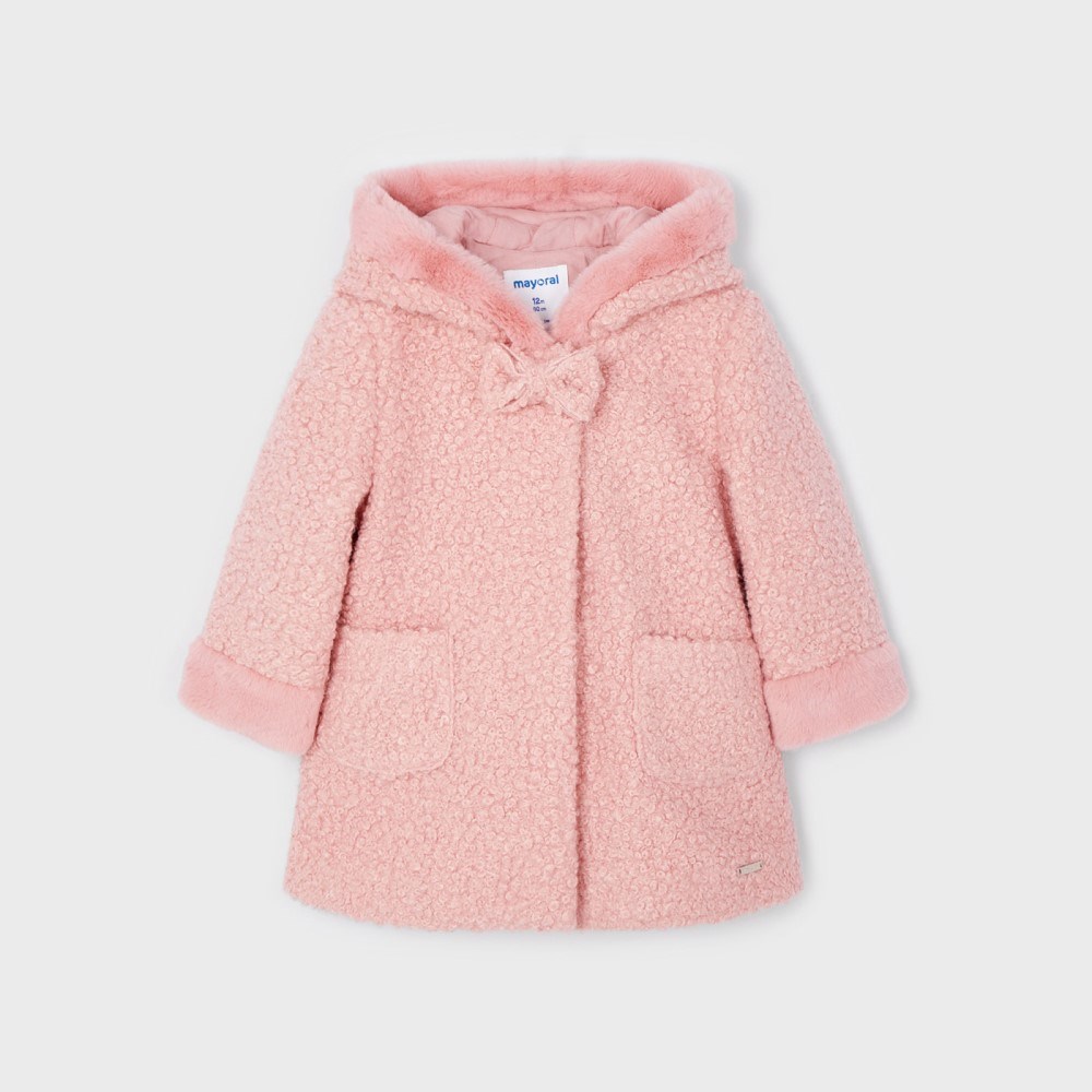 Mayoral Kışlık Kız Bebek Kürklü Mont Pembe