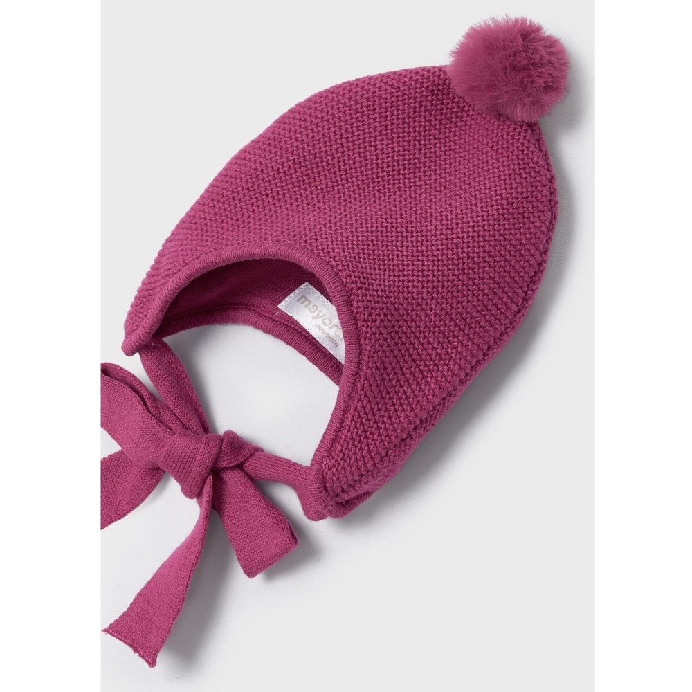 Mayoral Kışlık Kız Bebek Örme Ceket ve Şapka 2'li Set Pembe