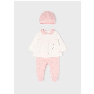 Mayoral Kışlık Kız Bebek Body Patikli Pantolon ve Şapka 3'lü Set