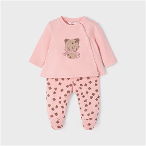 Mayoral Kışlık Kız Bebek Uzun Kol T-shirt ve Patikli Pantolon 2'li Set