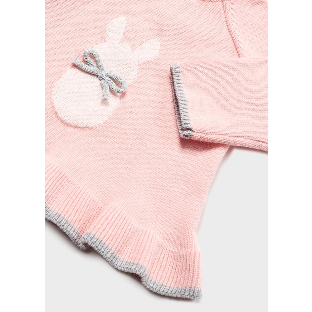 Mayoral Kışlık Kız Bebek Body Patikli Pantolon ve Şapka 3'lü Set Pembe