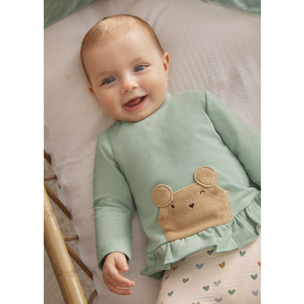 Mayoral Kışlık Kız Bebek Body Patikli Pantolon 2'li Set Yeşil