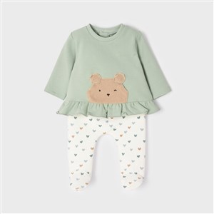 Mayoral Kışlık Kız Bebek Body Patikli Pantolon 2'li Set