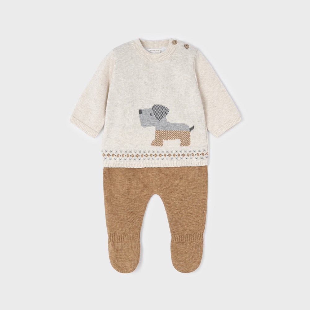 Mayoral Kışlık Erkek Bebek Örme Patikli Set Kahverengi 