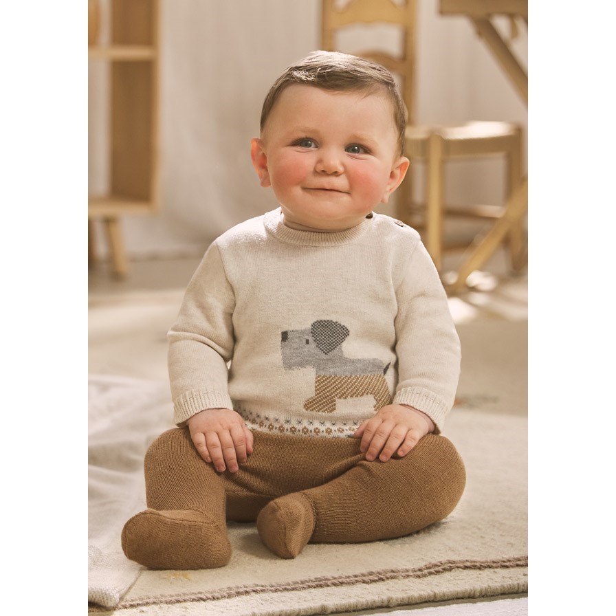 Mayoral Kışlık Erkek Bebek Örme Patikli Set Kahverengi 