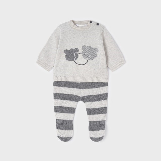 Mayoral Kışlık Erkek Bebek Örme Patikli Set Gri