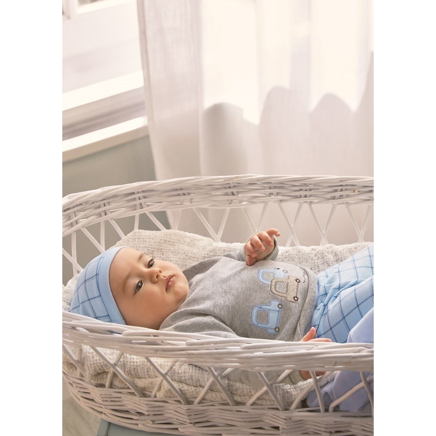 Mayoral Kışlık Erkek Bebek S-shirt Patikli Pantolon Bere Set Mavi