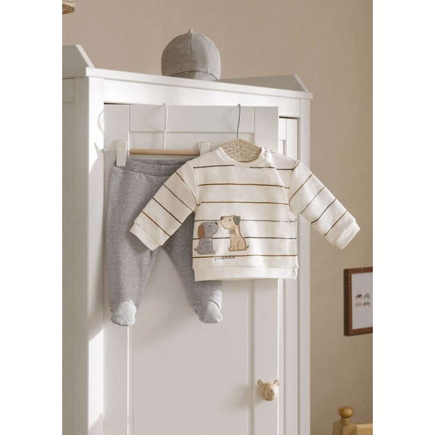 Mayoral Kışlık Erkek Bebek S-shirt Patikli Pantolon Bere Set Gri