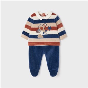 Mayoral Kışlık Erkek Bebek Kadife Patikli Pantolon S-shirt Set