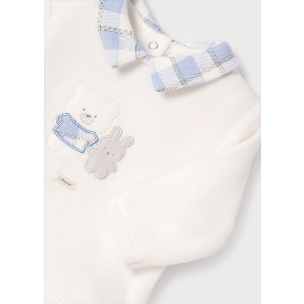 Mayoral Kışlık Erkek Bebek Kadife Patikli Pantolon S-shirt Set Mavi