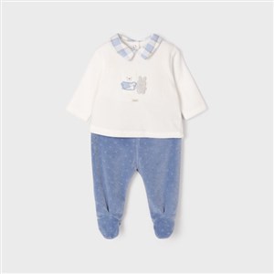 Mayoral Kışlık Erkek Bebek Kadife Patikli Pantolon S-shirt Set