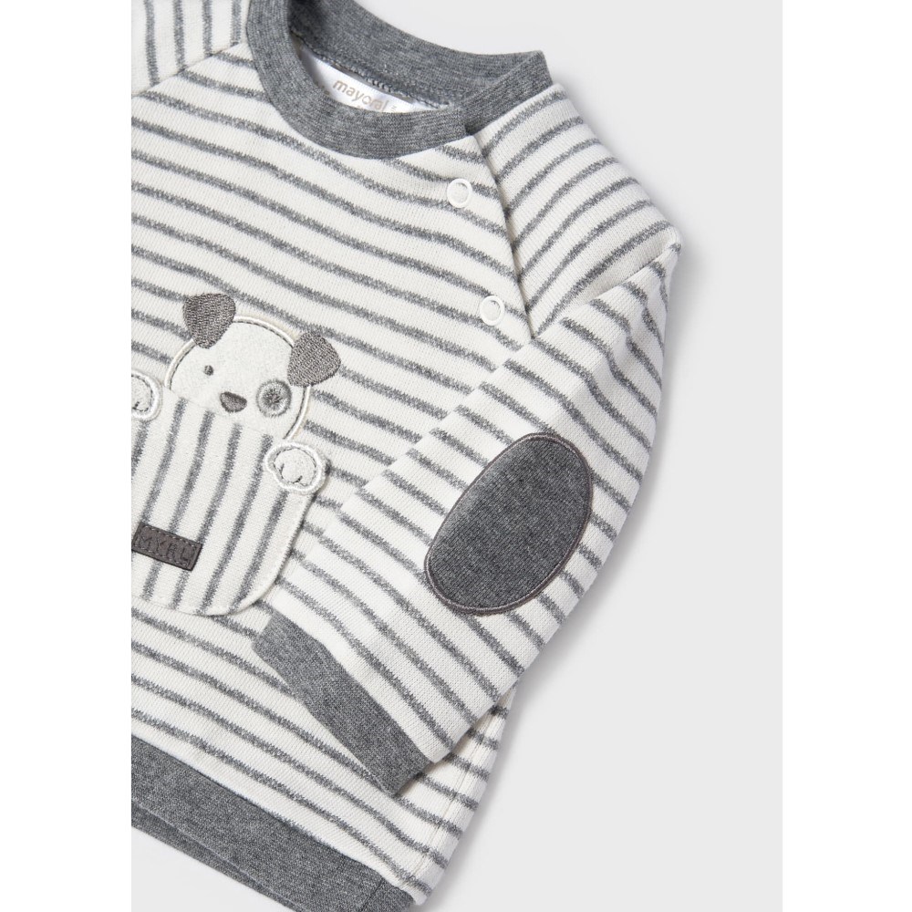 Mayoral Kışlık Erkek Bebek Patikli Pantolon S-shirt Set Gri