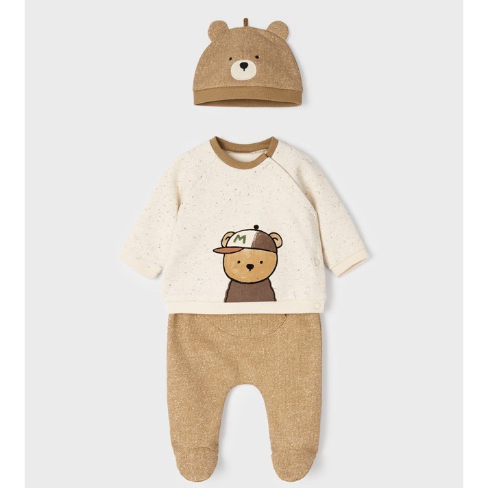 Mayoral Kışlık Erkek Bebek Patikli Pantolon S-shirt Bere Set