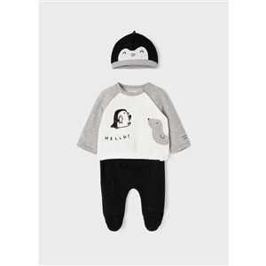 Mayoral Kışlık Erkek Bebek Patikli Pantolon S-shirt Bere Set