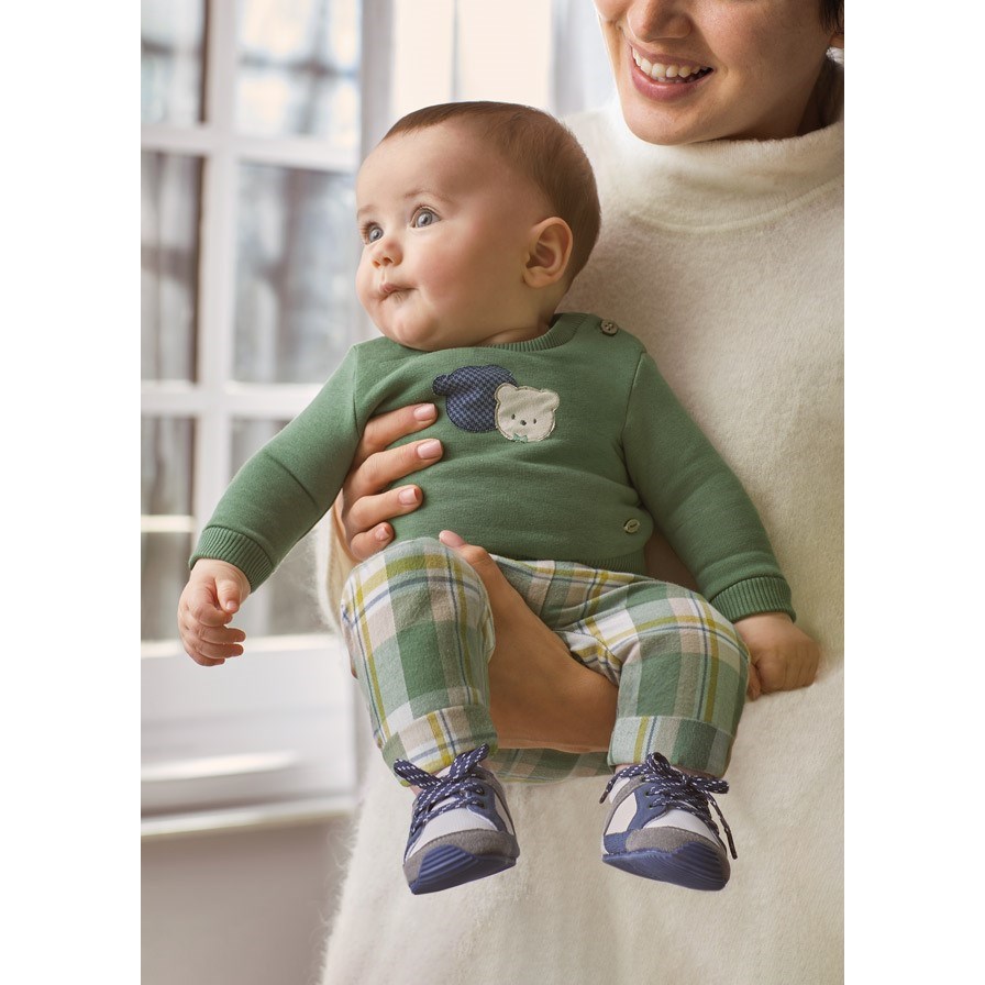 Mayoral Kışlık Erkek Bebek Uzun Kol S-shirt Pantolon 2'li Set Yeşil