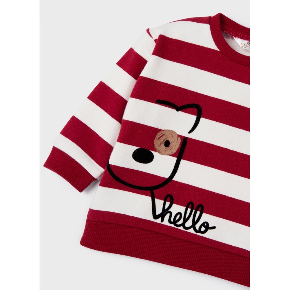 Mayoral Kışlık Erkek Bebek Uzun Kol S-shirt Pantolon 2'li Set Kırmızı