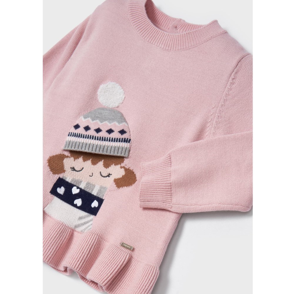 Mayoral Kışlık Kız Bebek Uzun Kol S-shirt Eşofman 2'li Set Pembe