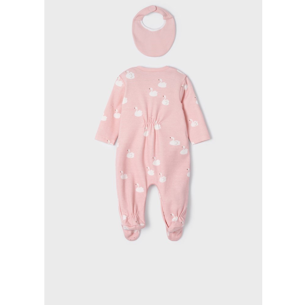 Mayoral Kışlık Kız Bebek Uzun Patikli Tulum ve Önlük 3'lü Set Pembe