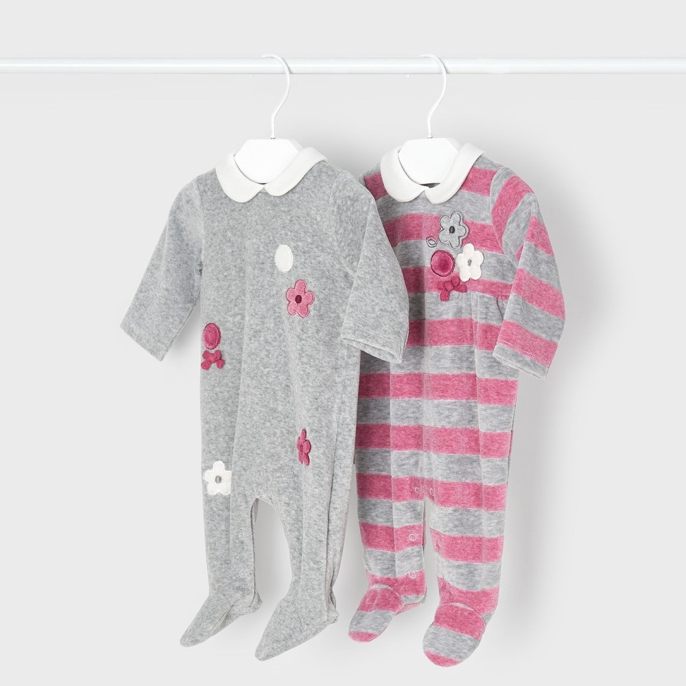 Mayoral Kışlık Kız Bebek Patikli Tulum 2'li Set Gri