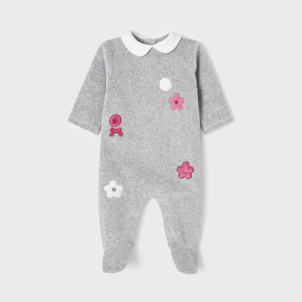 Mayoral Kışlık Kız Bebek Patikli Tulum 2'li Set Gri