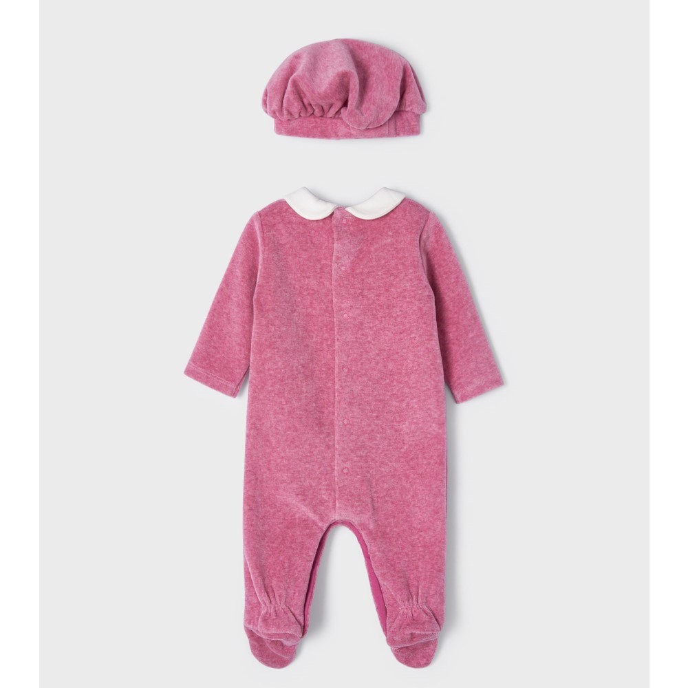 Mayoral Kışlık Kız Bebek Patikli Tulum ve Bere 2'li Set Pembe