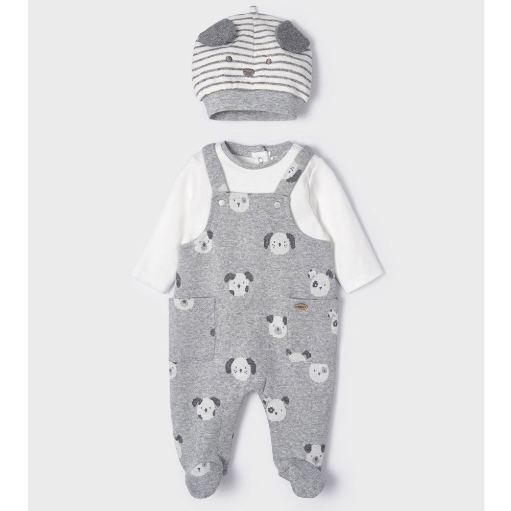 Mayoral Kışlık Erkek Bebek Bere Tulum Set Gri