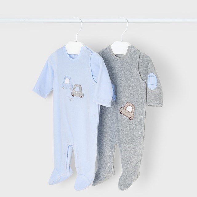Mayoral Kışlık Erkek Bebek Kadife Tulum 2'li Set Mavi
