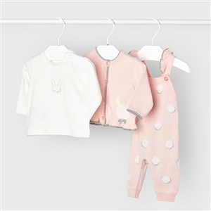 Mayoral Kışlık Kız Bebek Bluz Salopet Ceket Örme Set