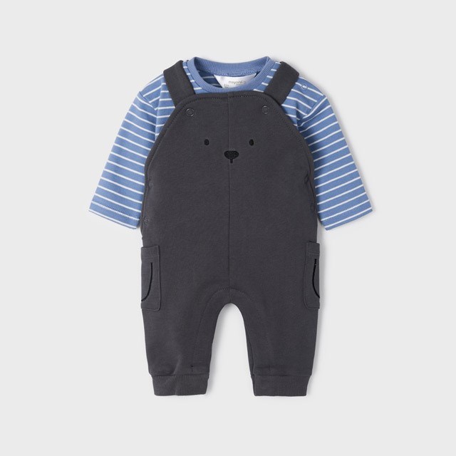 Mayoral Kışlık Erkek Bebek Bluz Salopet Tulum Set Mavi