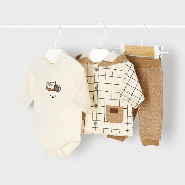 Mayoral Kışlık Erkek Bebek Eşofman 3'lü Set Krem