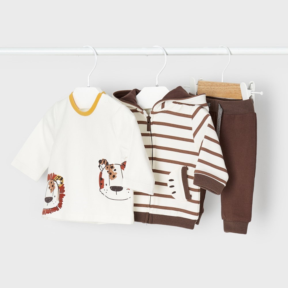Mayoral Kışlık Erkek Bebek Eşofman 3'lü Set Kahverengi 